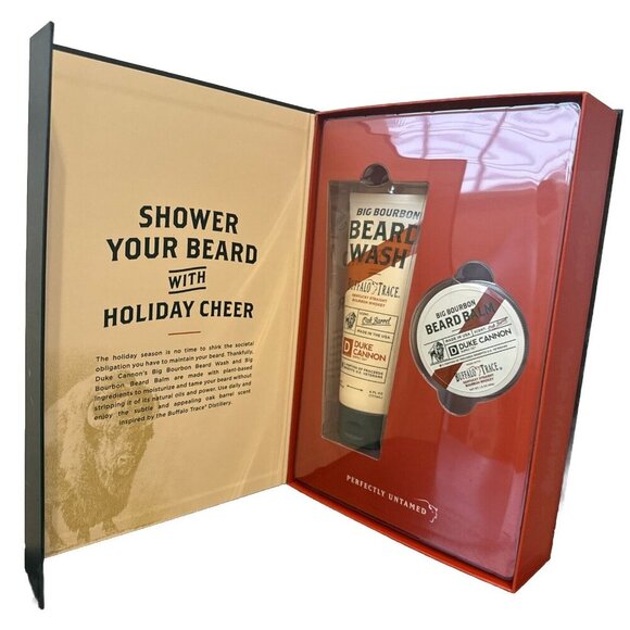 Duke Cannon The Bourbon Beard Box Buffalo‎ Trace Bourbon Whiskey Gift Set - Picture 1 of 5
